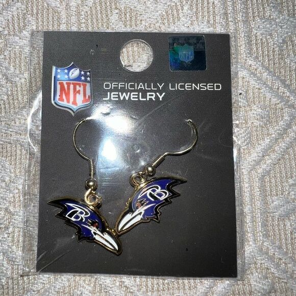 NEW NFL Officially Licensed Baltimore Ravens Earrings - Purple - Picture 1 of 4